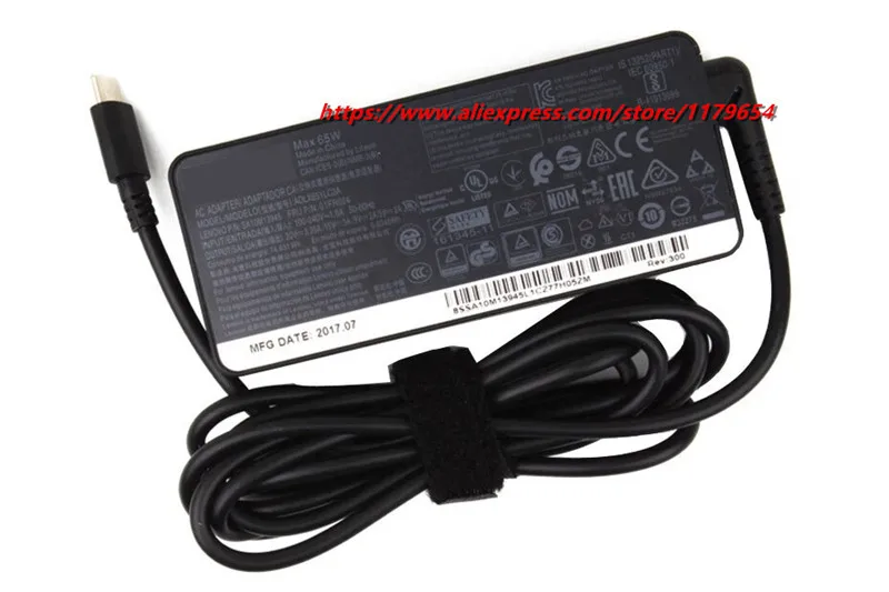 100% original 65w 20v 3.25a typec adaptador ac carregador de laptop para lenovo thinkpad x280 x380 x390 x395 l580 adlx65yllc3a adlx65ycc3d