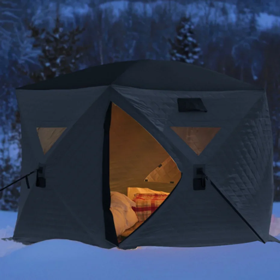 Wild Land Star Hub Tent Portable Pop Up Ice Fishing Angler Thermal Hub Shelter Tent Sauna Tent For Winter