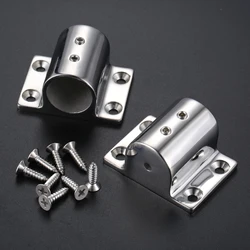 2Pcs 316 Stainless Steel Marine Boat 90 Degree Rectangle Stanchion Base Handrail Mount Fitting Kayak Canoe Yacht 25.7mm/1inch