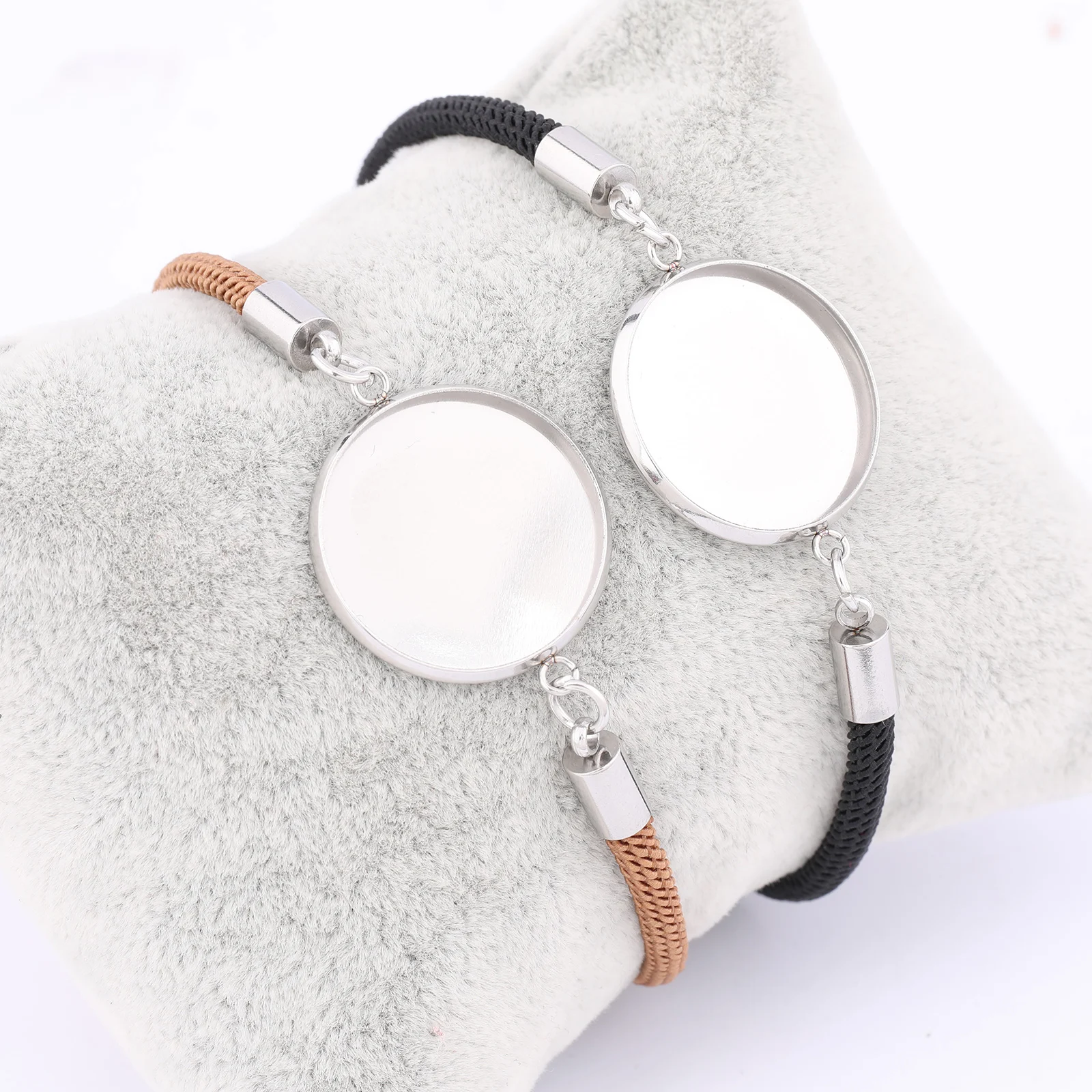 

3pcs 3mm Rope Chain Bracelet Base Blanks 20mm Cabochon Bracelets Base Setting Blanks Stainless Steel Diy Jewelry Findings