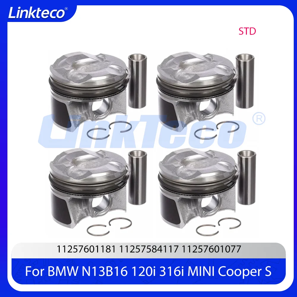 

Комплект из 4 поршней и поршневых колец 77,0 мм для BMW 116i 118i R60 R58 R56 R55 MINI Cooper 1.6T (N18B16A, N13B16A) 2010-2016 гг., артикулы 11257601181, 11257584117