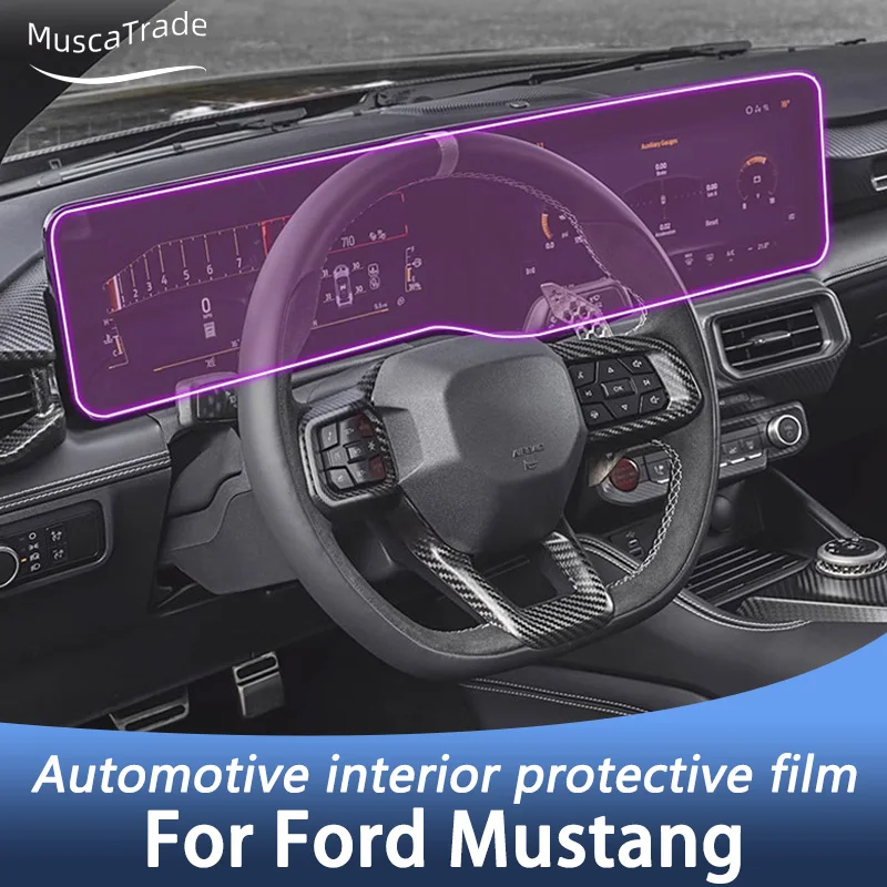 

Для Ford Mustang 2024 2025, защитная пленка для центрального управления, навигационный экран, внутренняя наклейка, аксессуары против царапин, декор