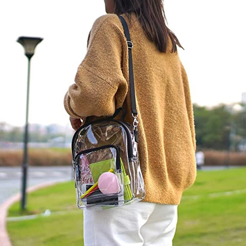 

Unisex PVC Transparent Shoulder Bag, Minimalist Clear Crossbody Chest Bag, Lightweight Outdoor Shopping Travel Daily Bag for Gif
