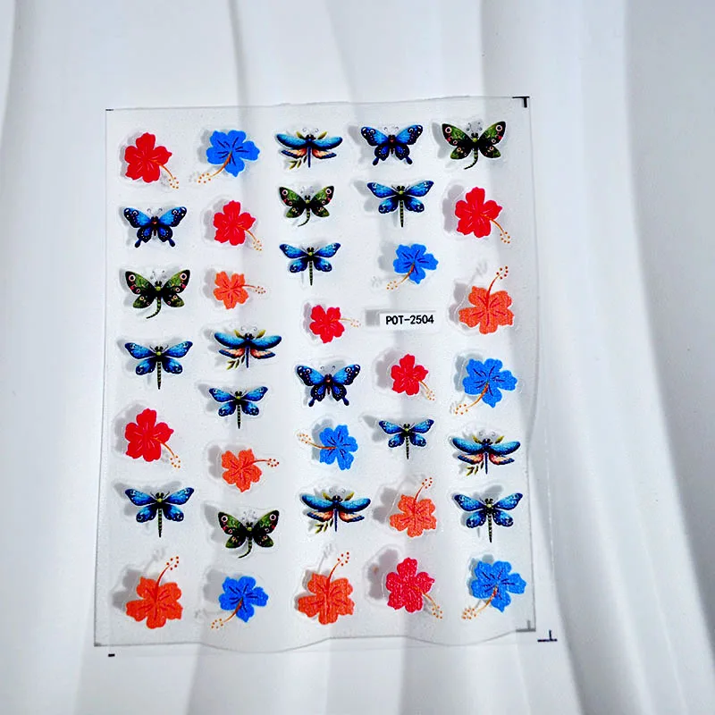 2-pcs-borboleta-flor-arte-do-prego-adesivos-borboletas-coloridas-libelulas-flor-sliders-do-prego-tema-dos-desenhos-animados-superficie-brilhante