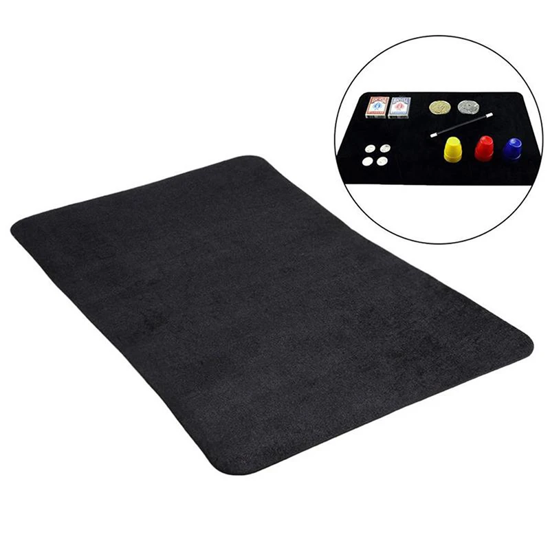 3 Sizes Black Professional Poker Card deck Mat Pad close up  tricks magician props toy Coin illusion