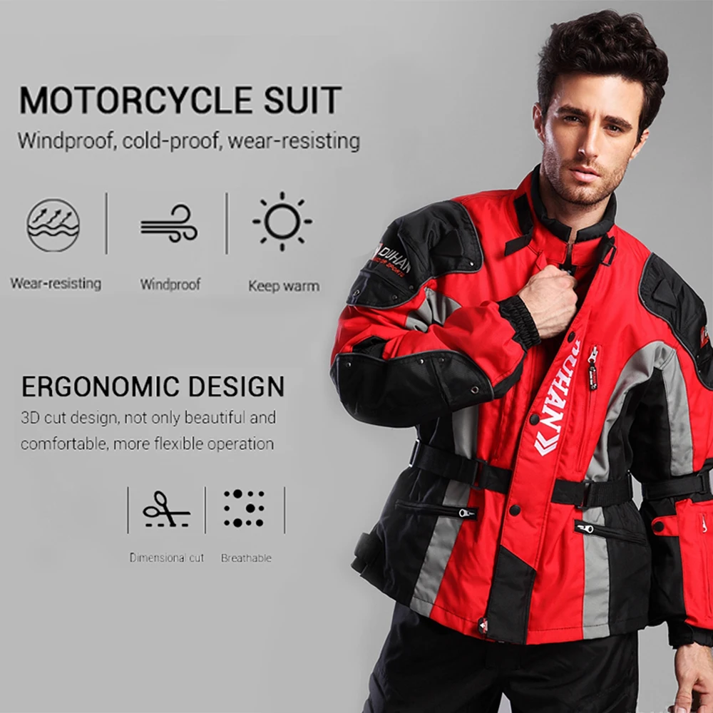 Új Motorbicikli kabát téli Felmelegedés Motorbicikli nadrágot wear-resistant motocross kabát szélálló moto Hátvéd Négyen seasons