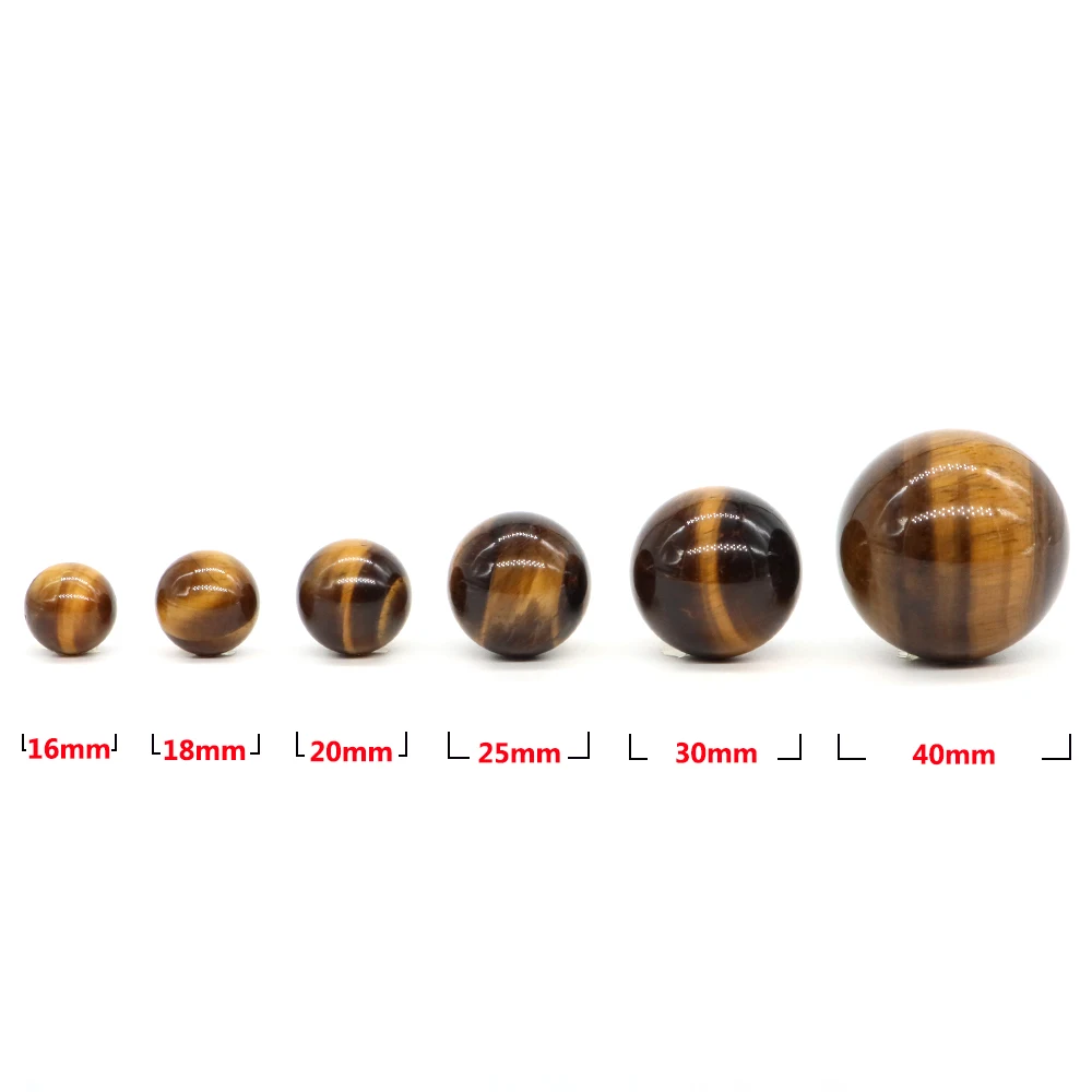 Boules en pierre naturelle œil de tigre, sphère de cristal, spécimen minéral de guérison, Globe Chakra, décoration d'intérieur, cadeau, 16mm, 18mm, 20mm, 25mm, 30mm, 40mm
