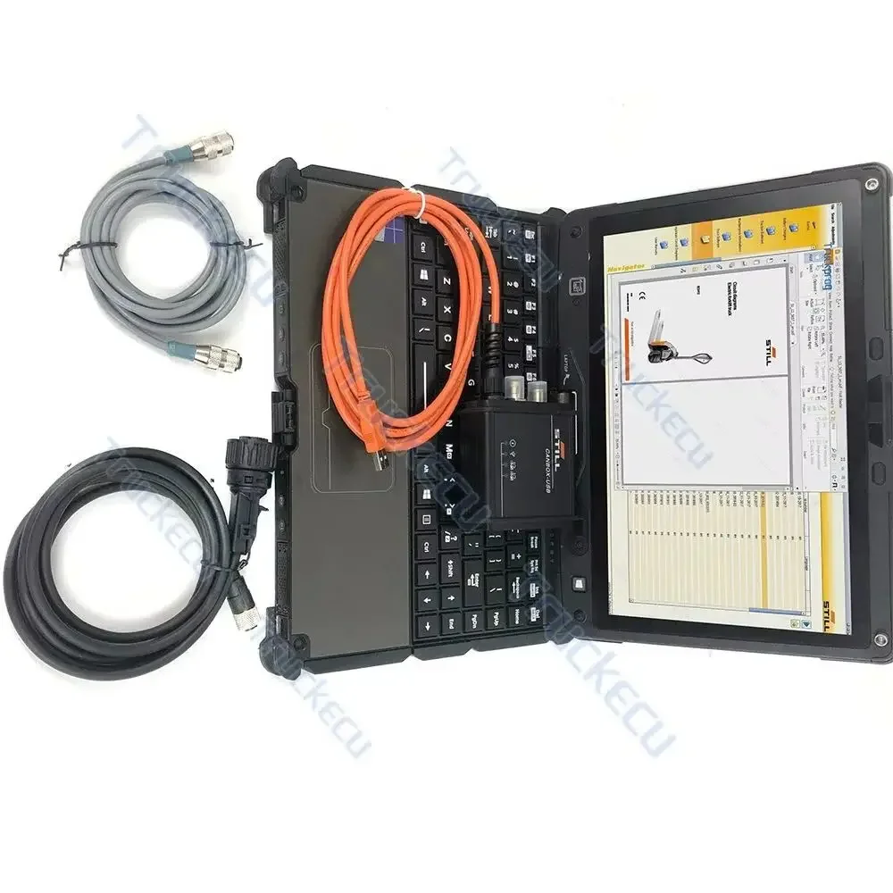 Laptop Getac v110 con Kit de Diagnóstico Still Incado Box para Montacargas Still Steds Navigator, Escáner USB Canbox para Montacargas STILL