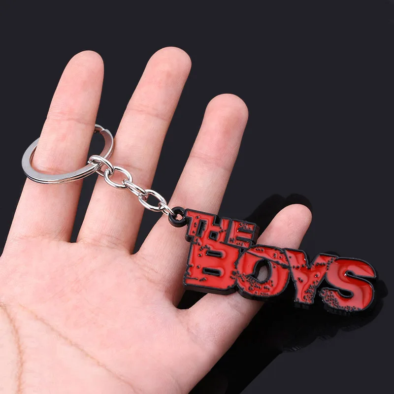 The Boy Letter Keychains Red The Seven Hero Homelander High Quality Logo Alloy Hip hop Keyring Men Car Accessories necklace