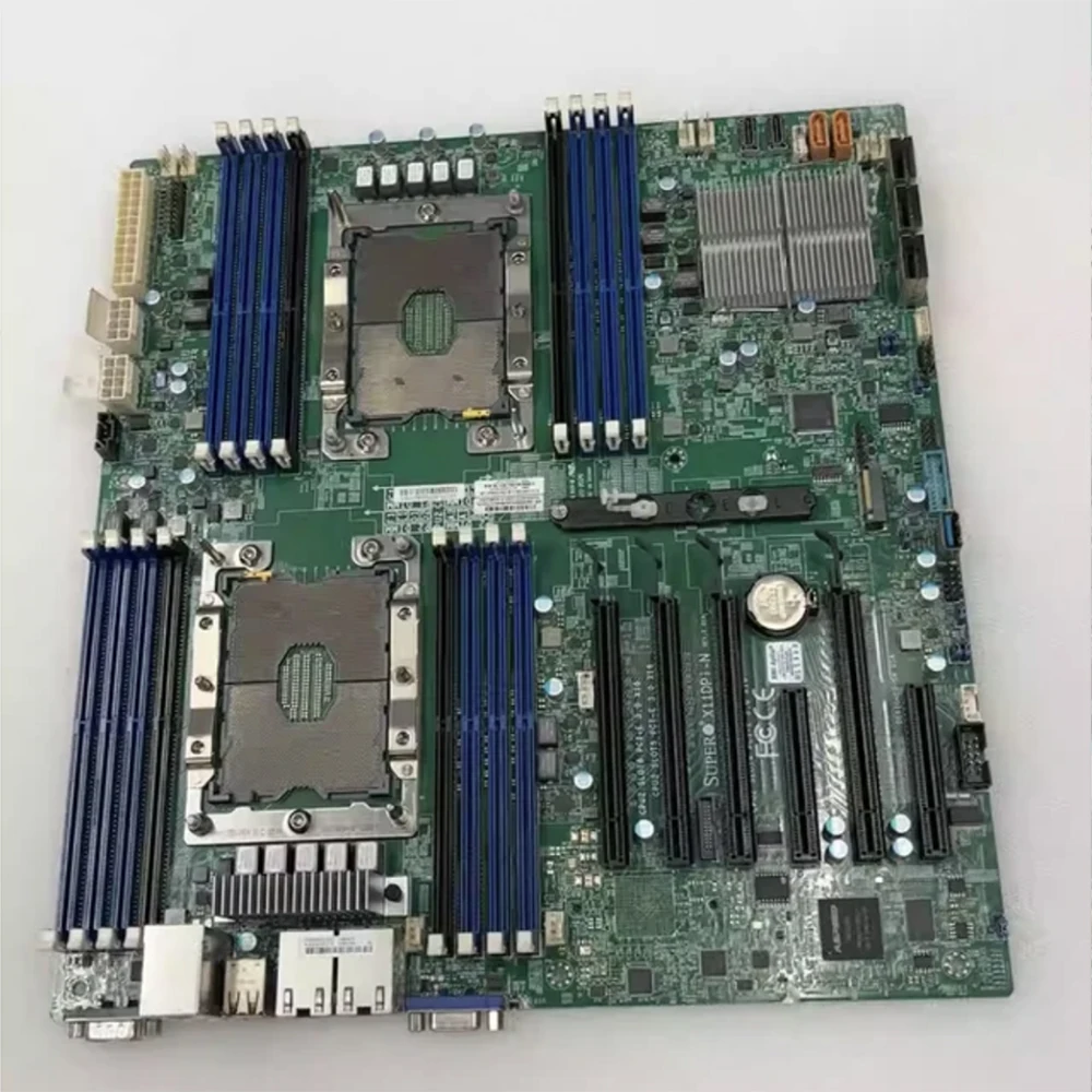 For Supermicro Server Motherboard Dual-channel LGA-3647 DDR4 2 PCI-E 3.0 NVMe x4 Internal Ports X11DPi-N