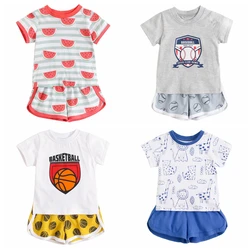 Sanlutoz Baby Girls Casual Clothing Sets Cotton Short Sleeve Infants Shirts + Bottoms Fashion