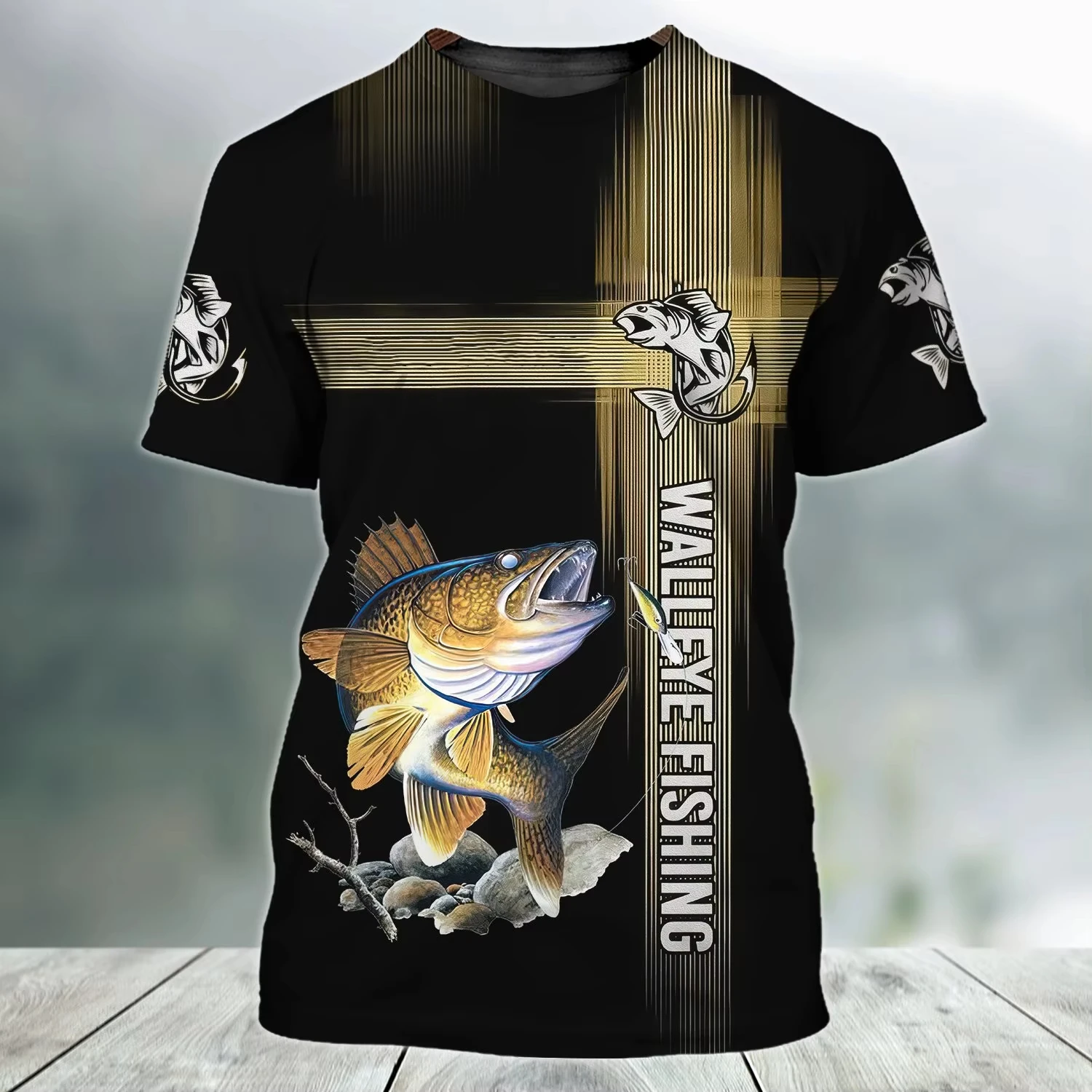 

Men's Fishing 3D Print Outdoor Sports Short Sleeve Top Casual Men's T-shirt Loose T-shirt Men's Clothing