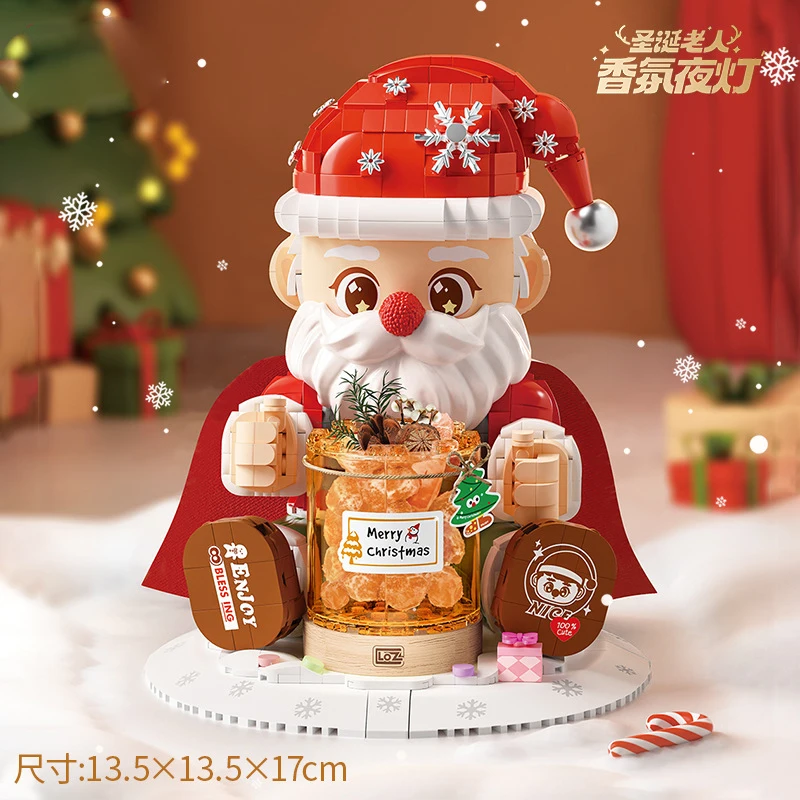 2025 Santa Claus Aromatherapy Building Blocks Small Particles Children\'s Assembly Toys Desktop Ornaments Holiday Gifts Christmas