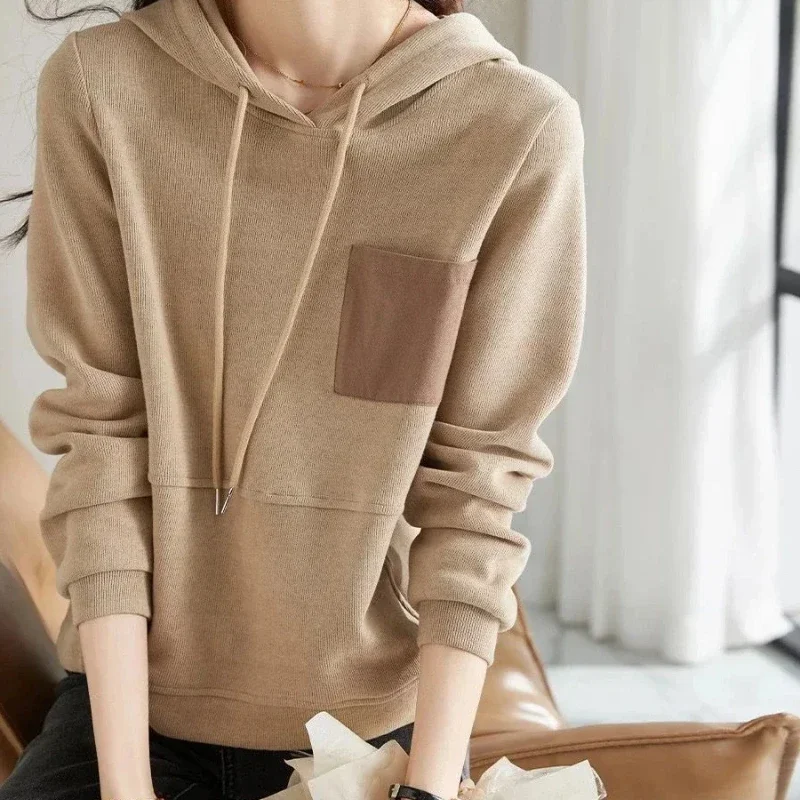 

New In Women's Hooded Sweatshirts Baggy Female Top Korean Fashion Loose Emo Youthful Clothes Streetwear Y2k Basic Cotton Hoodies