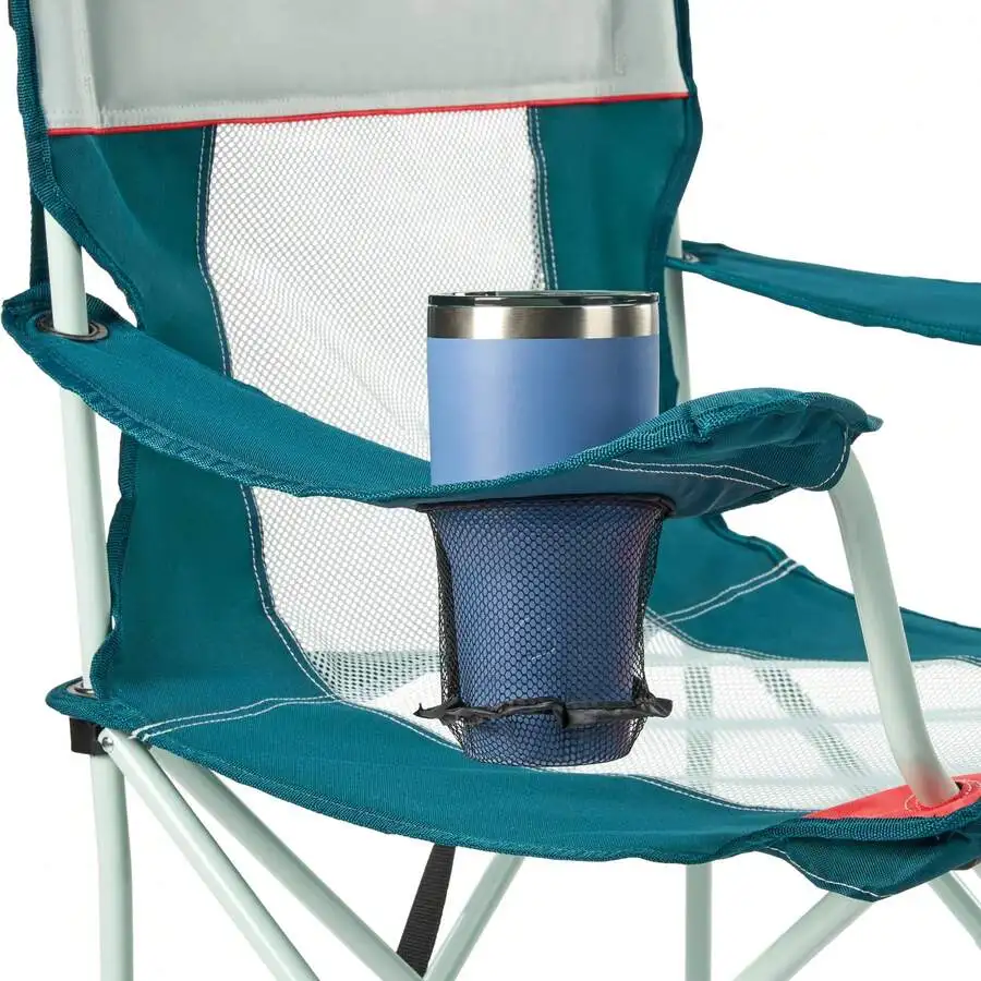 

Oversized Mesh Camping Chair With Cup Holders And Carry Bag