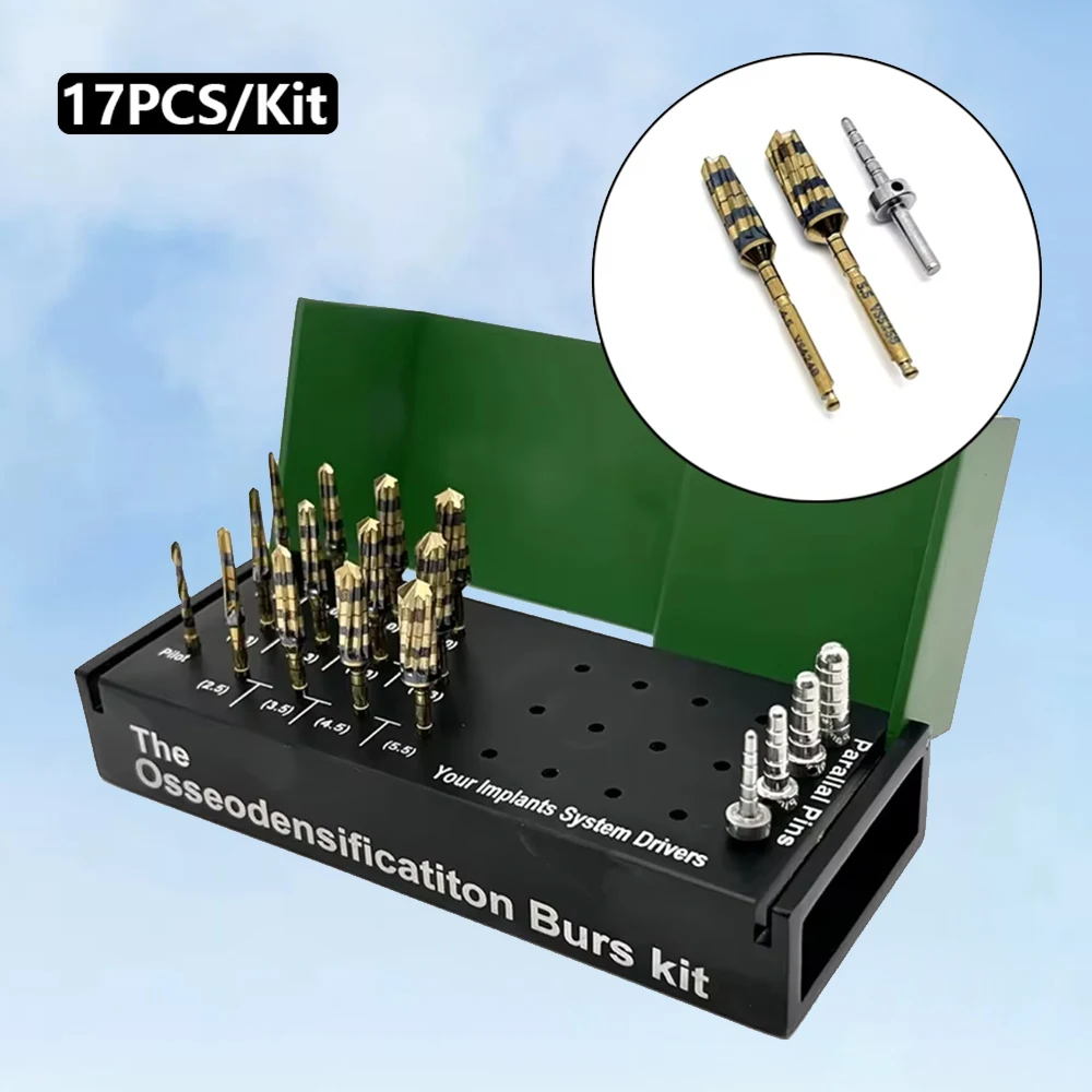 

High Precision Dental Implant Drill Kit with Osseodensification Burs for Sinus Lift/Alveolotomy Surgical Steel Tools