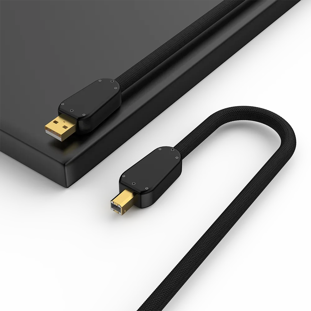 

Premium Pure Silver HiFi USB A To B Cable USB 2.0 Lossless Signal Audio Data Cable For USB DAC Smartphone Audio System