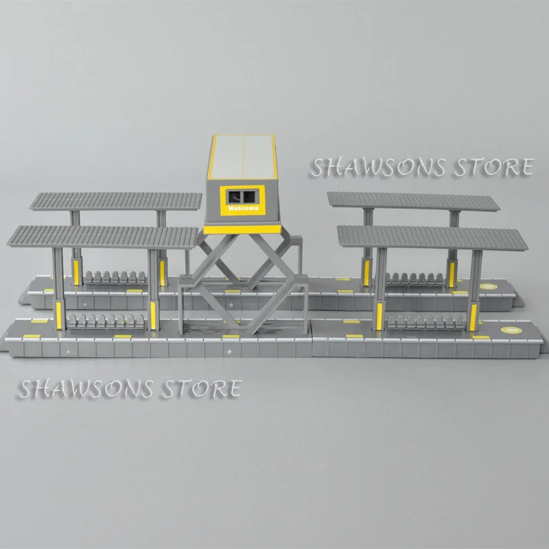 DIY Plastic Parts For 1:87 Model Train Toys Pedestrian Covered Bridge Walkway Railway Station Miniature Replica