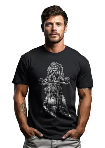 ShirtShack Indian Chief Biker t-shirt - Rev up your style! Funny t-shirt, Unisex