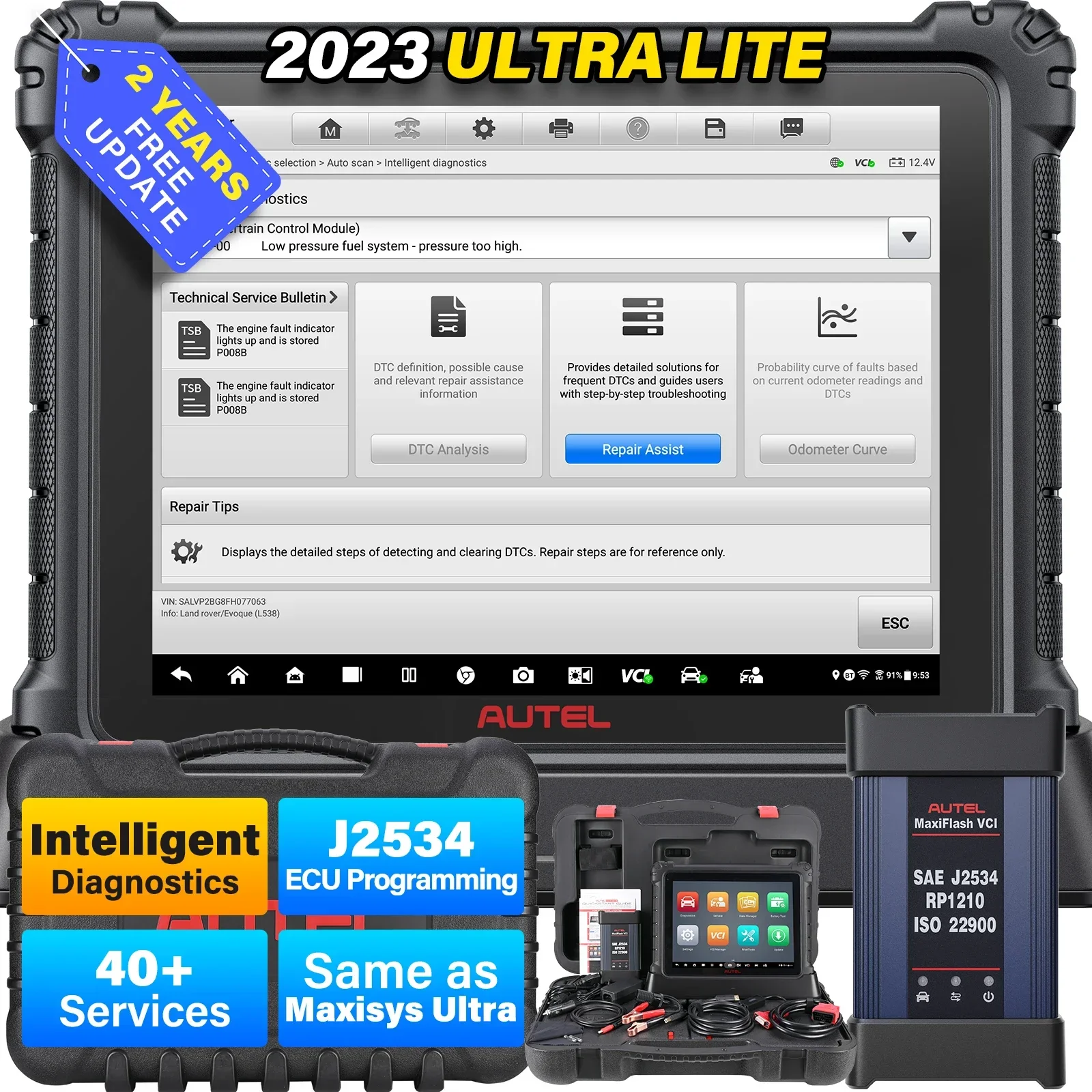 Atualização do scanner Autel MaxiCom Ultra Lite de MS919 Elite II Pro MS909 908 como Codificação de programação MaxiSys Ultra