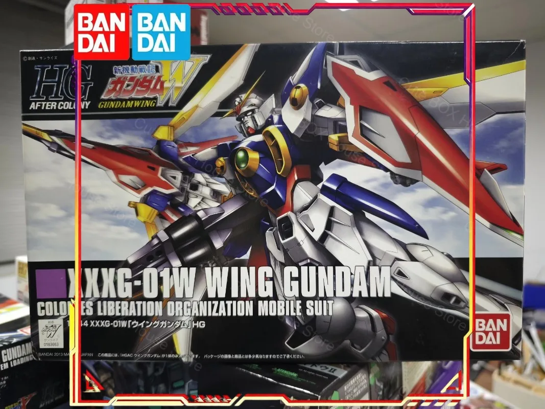 In Stock Bandai Genuine Gundam Model Kit HGAC 1/144 XXXG-01W Wing Gundam Anime Action Figure Collection Assembly Model Toys Gift