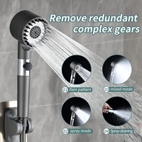 4-speed high-pressure shower head filter set, water-saving handheld nozzle, ABS resin, bathroom accessories