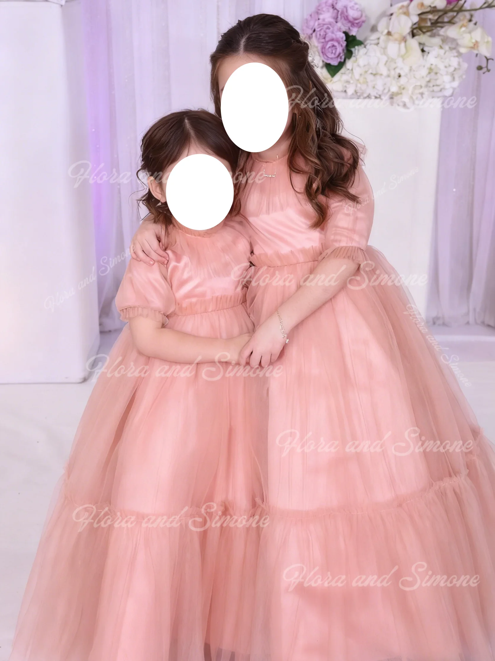 فستان أنيق من الشيفون الوردي للفتيات الجميلات لفتاة الزهور لحفلات الزفاف وحفلات الاستقبال الرسمية والمناولة الأولى حسب الطلب #1