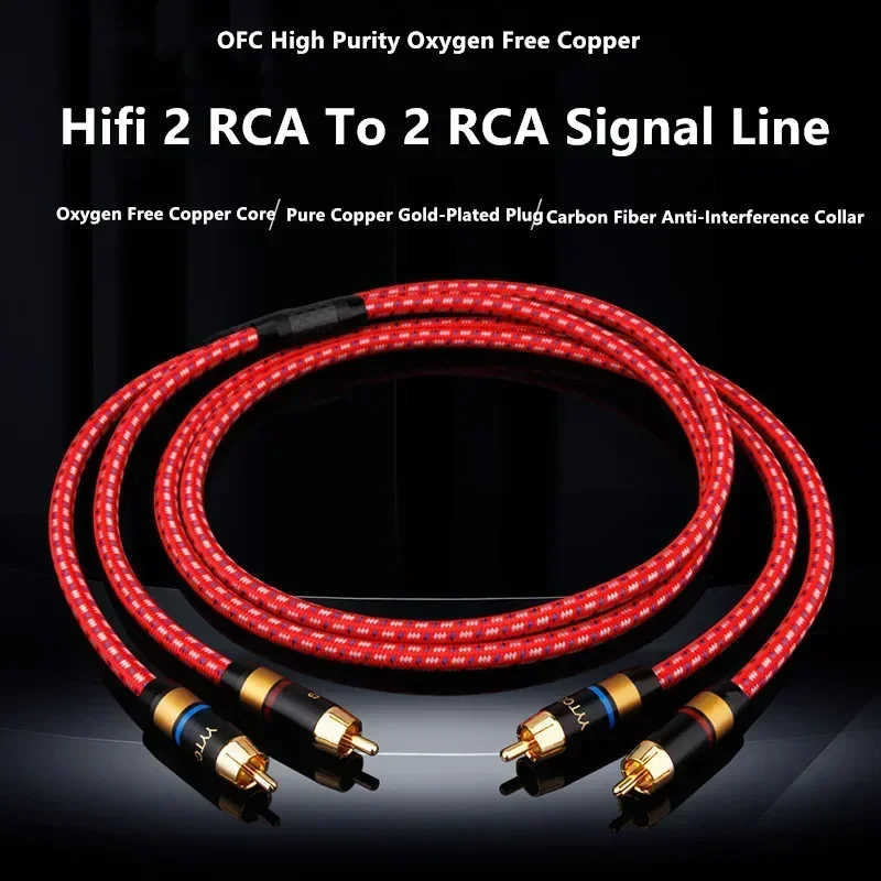 RCA Lautsprecher Kabel 2 RCA Zu 2 RCA Interconnect Kabel Für Audio Verstärker DAC TV DVD Heimkino Sound System Hifi RCA Signal Linie