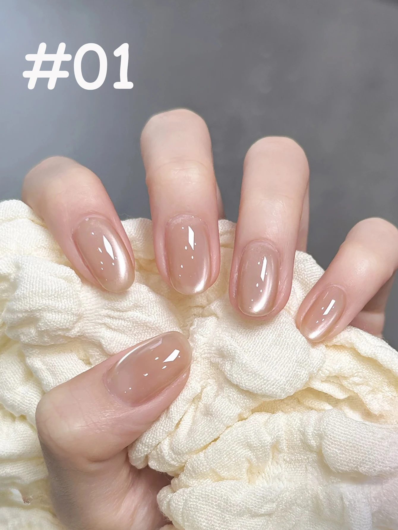 MIANEL 1-16pcs 12ML Ice Transparent Glass Beads Cat Eye Gel Nail Polish Top Selling Ice Clear Colors Nail Polish Summer Nails