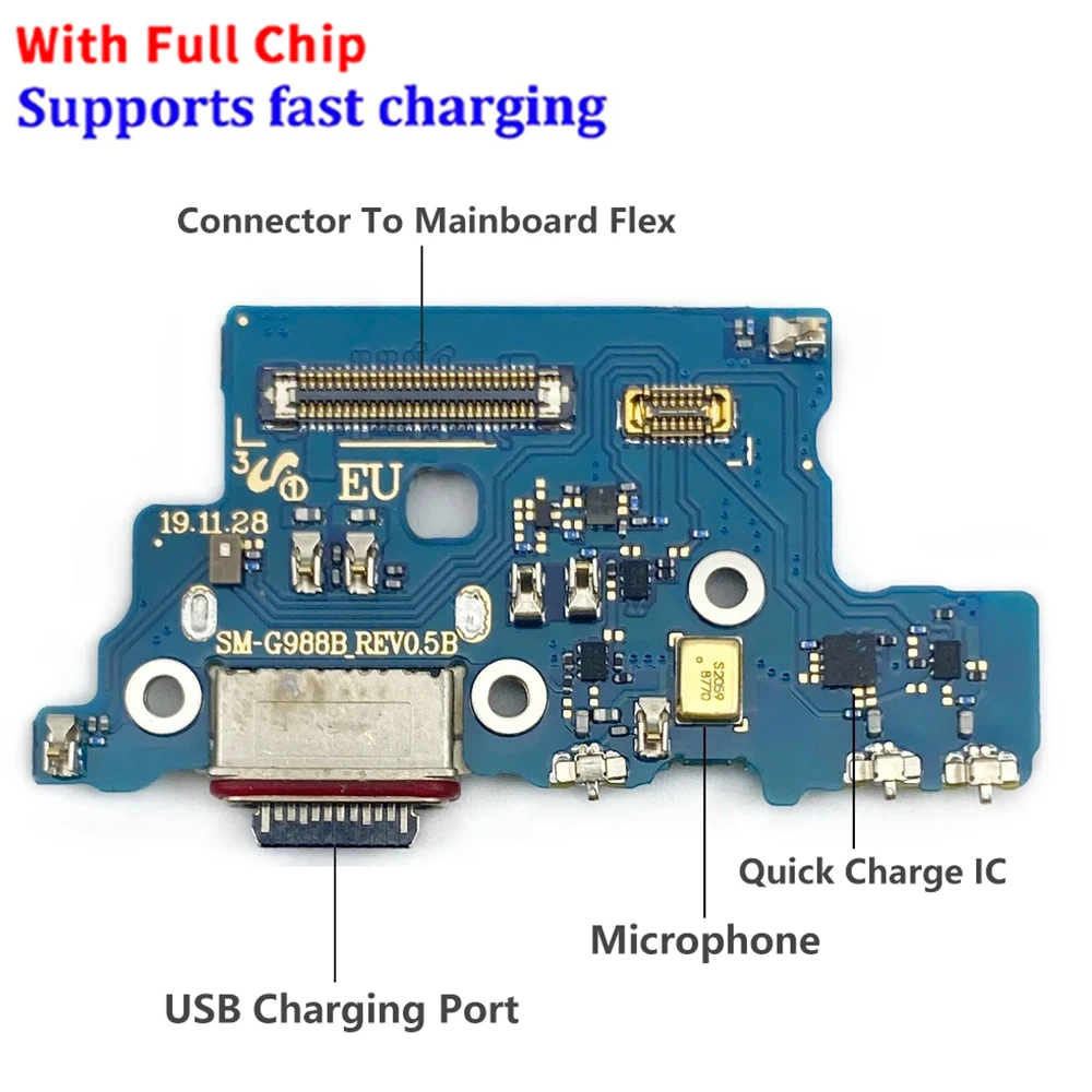 NEW USB Charger Socket Connector Charging Port Board Microphone Flex Cable For Samsung S20 Plus Ultra G986B G988B G981B