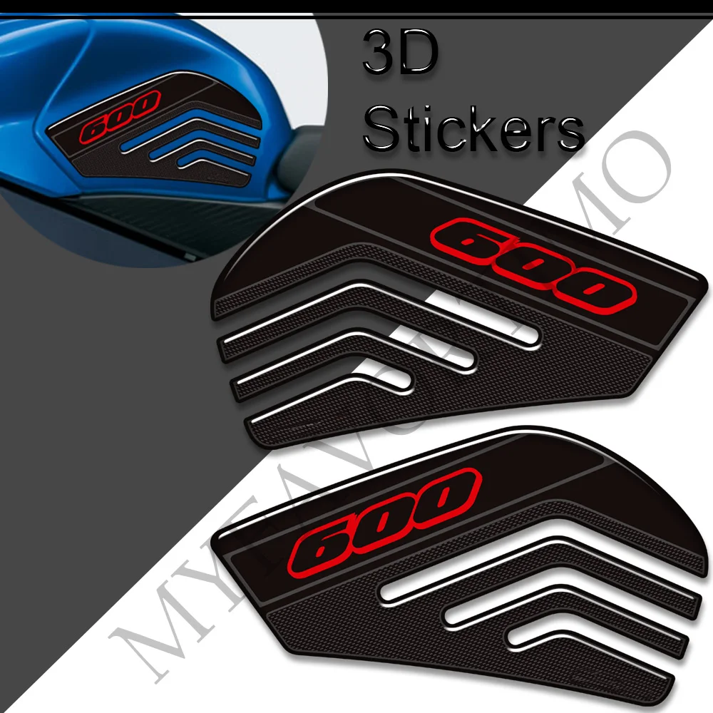 

Для Suzuki GSXR600 600 мотоциклетный топливный бак, наколенник, 3D наклейки в виде рыбьей кости для повышенной защиты и настройки