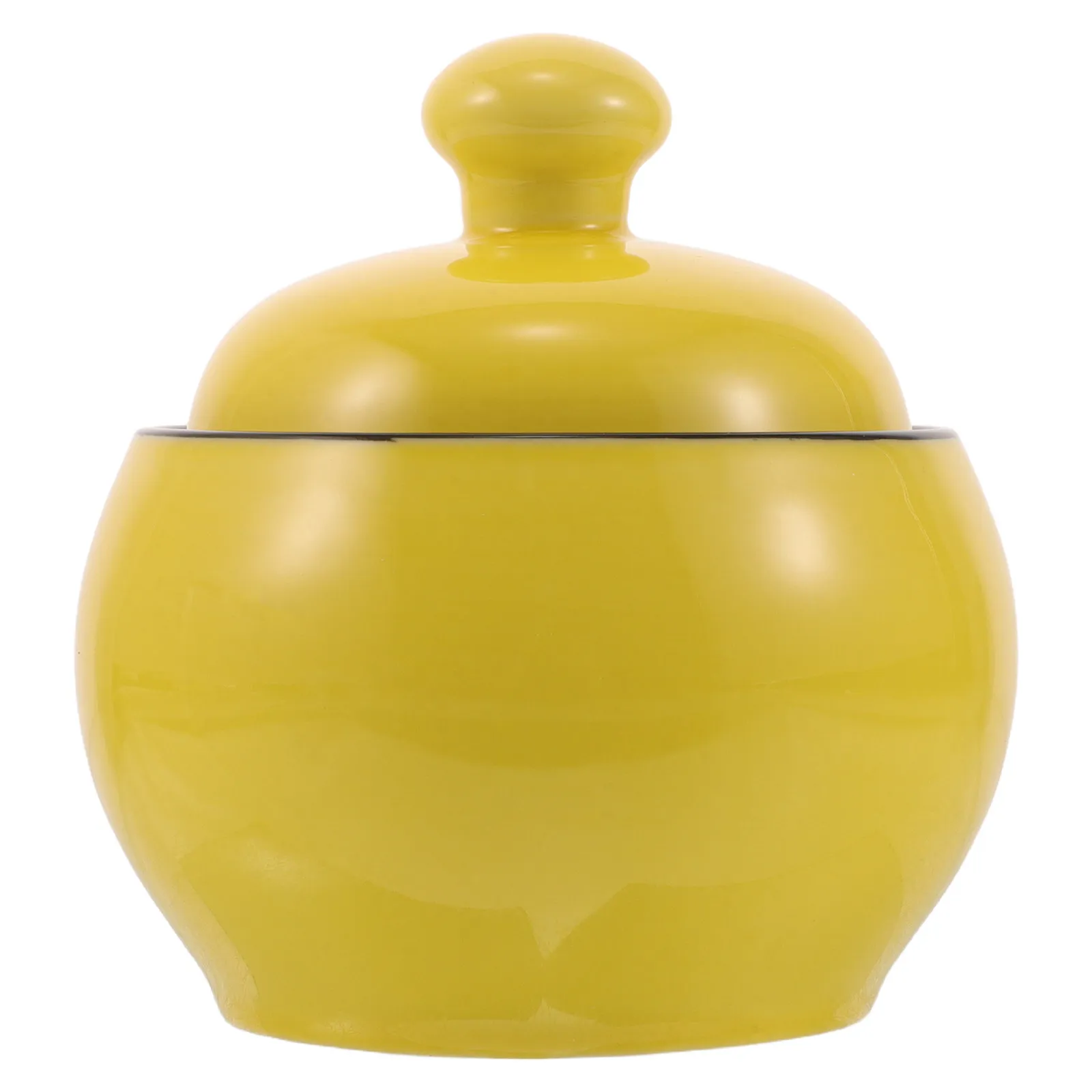 Ceramic Sugar Jar Drum-Shaped Vintage Candy Container 350Ml Kitchen Salt Spice Storage Pot Wide Mouth Glazed Lid Easy Opening view 4