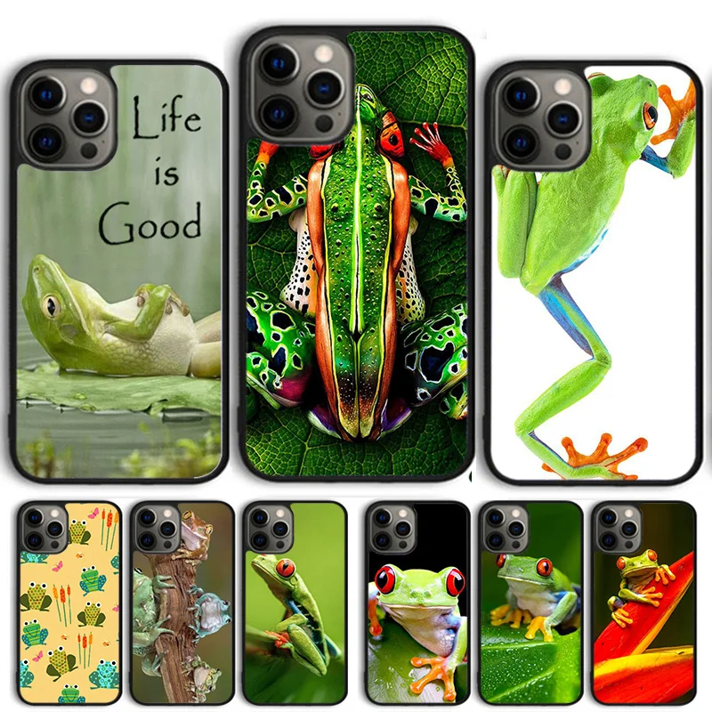 Blue Frog Tropical Rain Forest Phone Case Cover For iPhone 15 16 14 13 12 Pro Max mini 11 Pro Max XS X XR Plus Coque