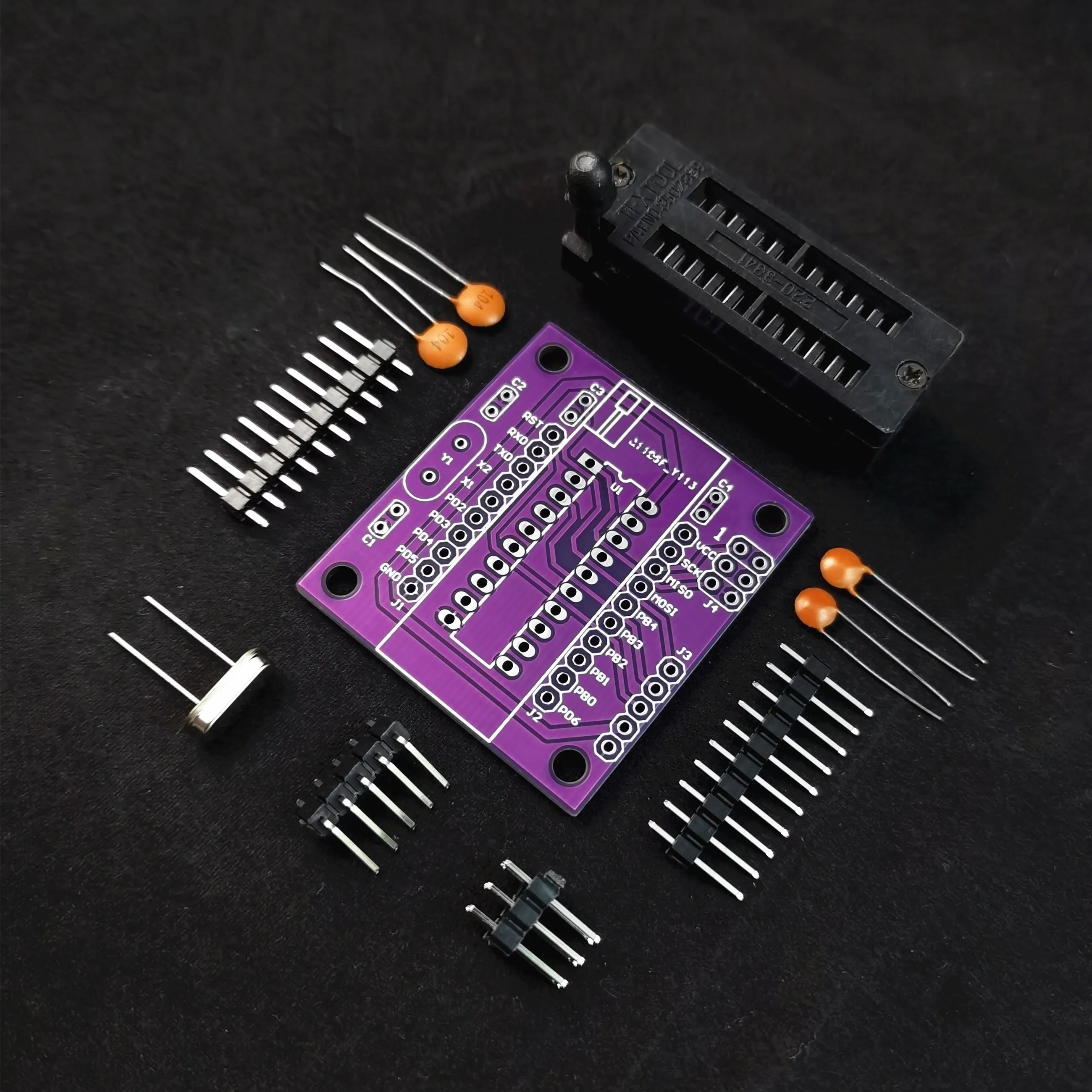 miniCore ATtiny2313/4313/A/V-10PU DIP20 Minimum System Board Can Make Arduino Programming Block With ISP6 and Serial Inteface