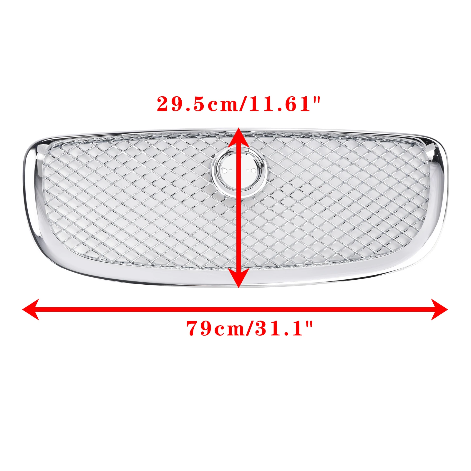 Chrome Front Bumper Grill Grille For Jaguar XJ 2010-2015