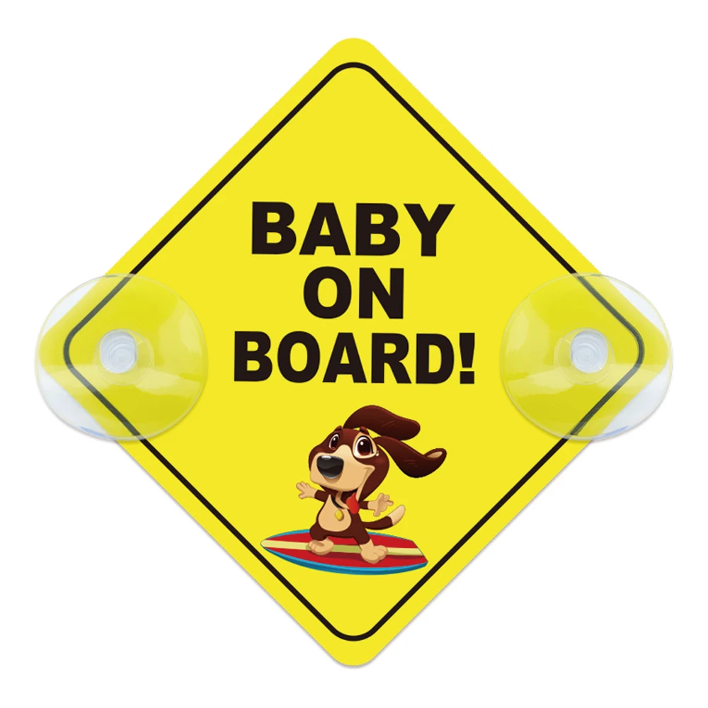 Baby On Board Warning Signs with Suction Cups for Car Window Waterproof Sunproof Durable and Strong Safety Warning Car Sticker view 4