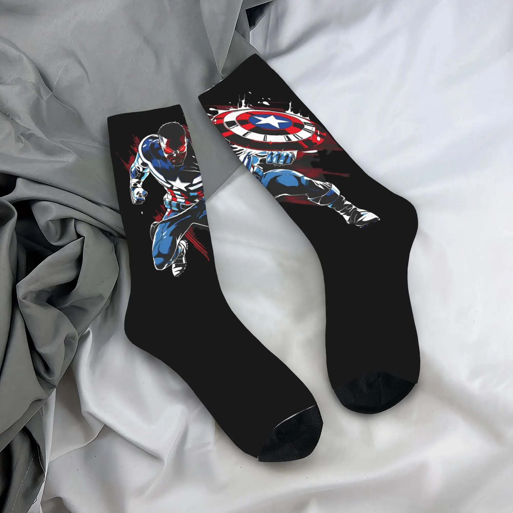 Harajuku Unisex Socks Captain America: Brave New World Product Warm  Sport Dress Socks All Season