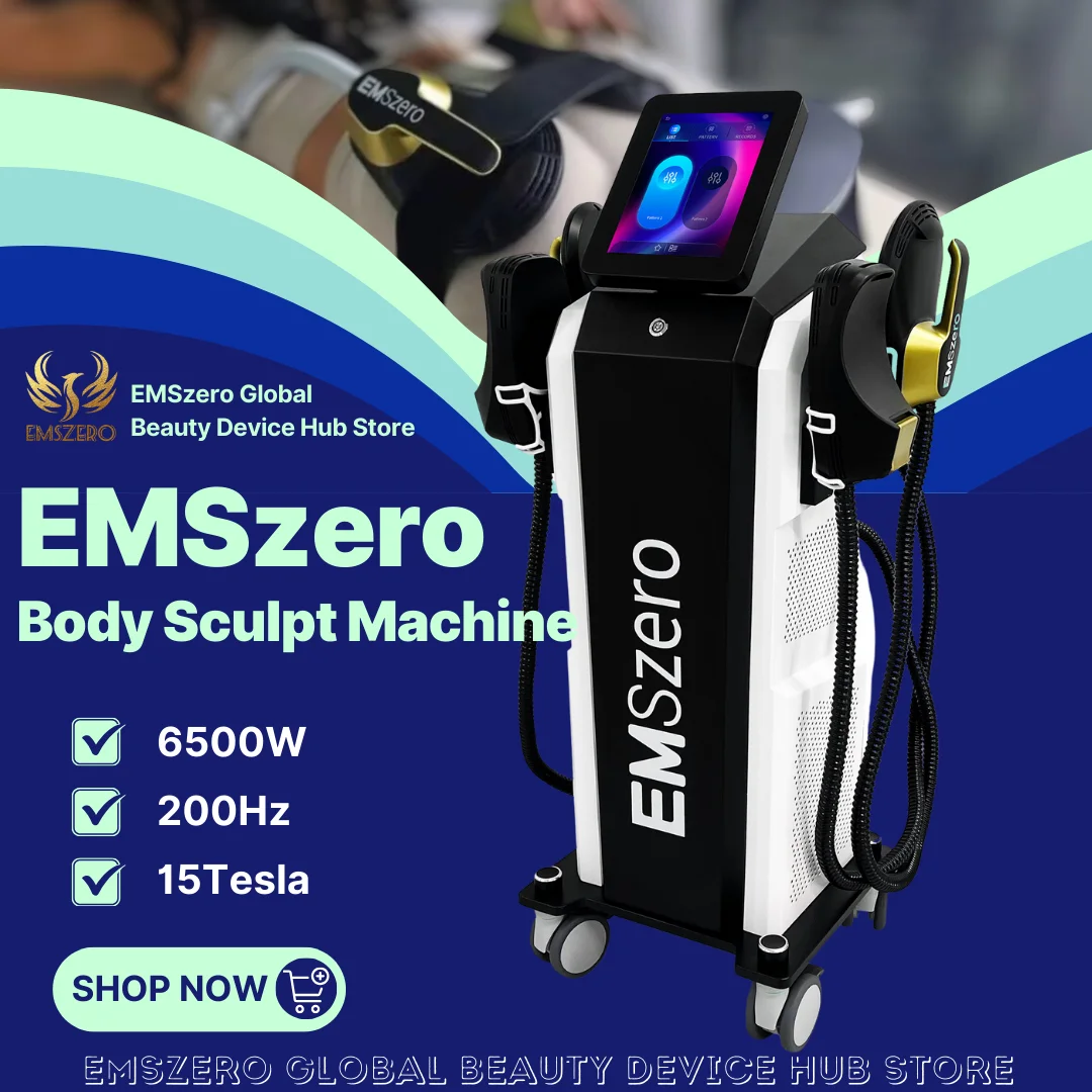 

EMSzero NEO RF Vertical EMS Body Sculpting Machine 4 Handles with Foldable Screen for Muscle Stimulation Fat Reduction