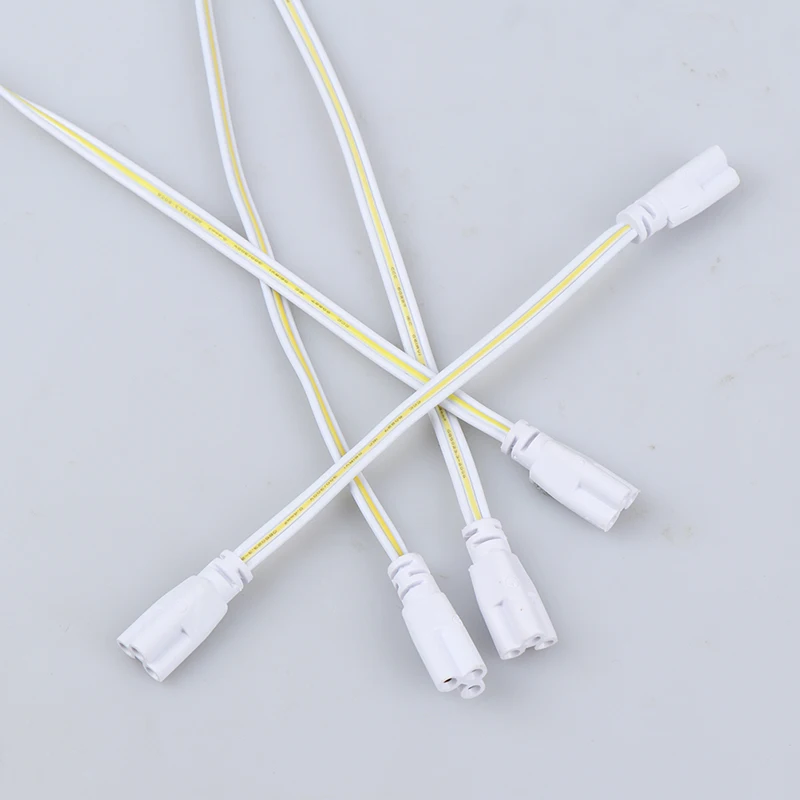 Flexiable Double End 3Pin LED Tube Connector Cable Wire, T4 T5 T8 Extension Cord For Integrated LED Fluorescent Tube Light Bulb