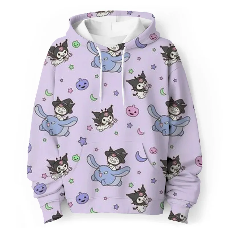 Hello Kitty Kuromi 3D Printed Children's Hoodie Sweatshirt Daily Outdoor Casual Children's Pullover