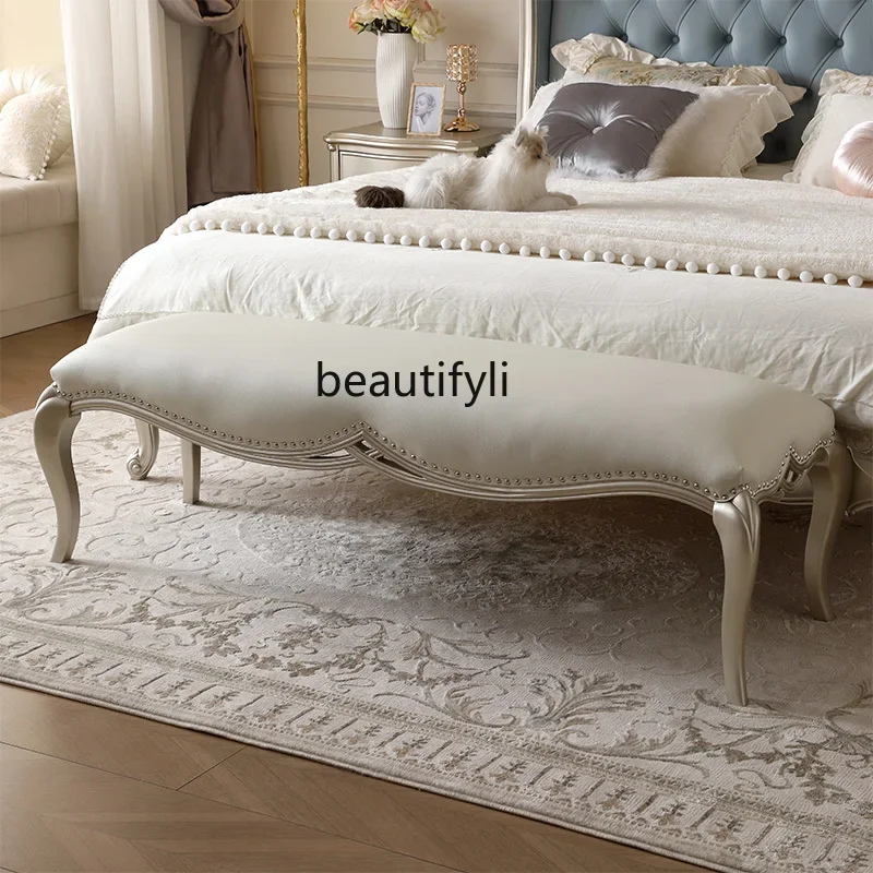 

American solid wood bedside stool light luxury bedroom sofa stool in front of the bed bedside bench3286