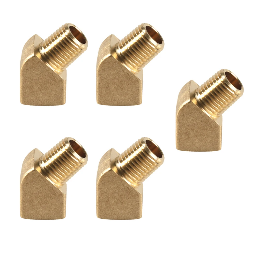 Brass 45 Degree Street Elbow Pipe Fitting with 18 NPT Male and Female Ends Rated for High Pressure up to 1200 PSI
