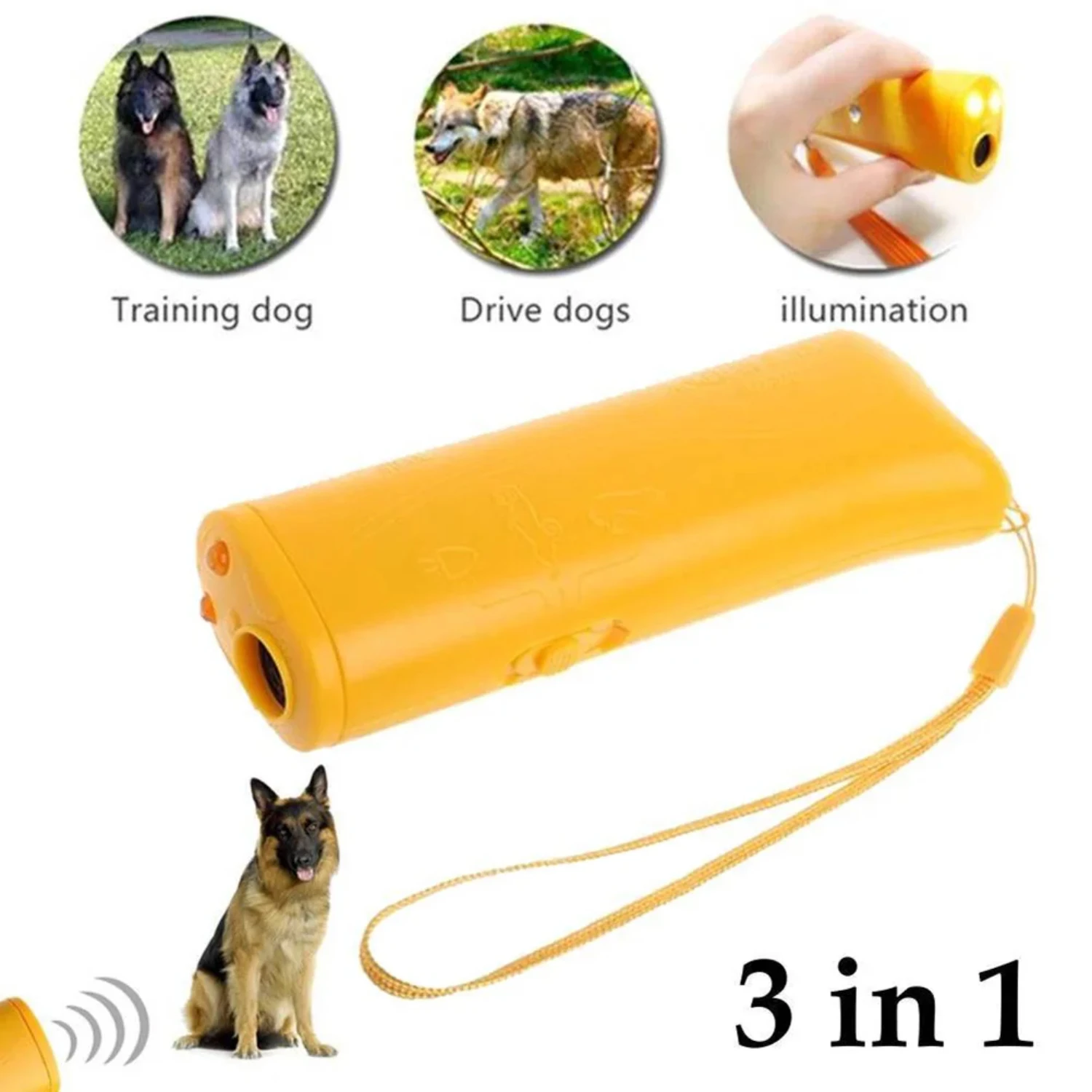 Ultrasonic Dog Repeller Electronic Ultrasonic Bark Control Anti Bark Dog Obedience Training Device With LED Light Flashlight