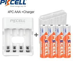 PKCELL 4PC 1.6V 900mWh Ni-Zn AAA Akumulator AAA z ładowarką NiZn do baterii NIZN AA/AAA