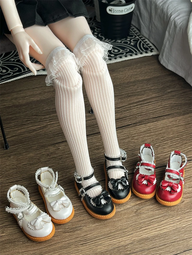 

BJD doll shoes suitable for 1/3 1/4 size cute doll versatile lace court leather BJD doll shoes 1/6 shoes doll accessories