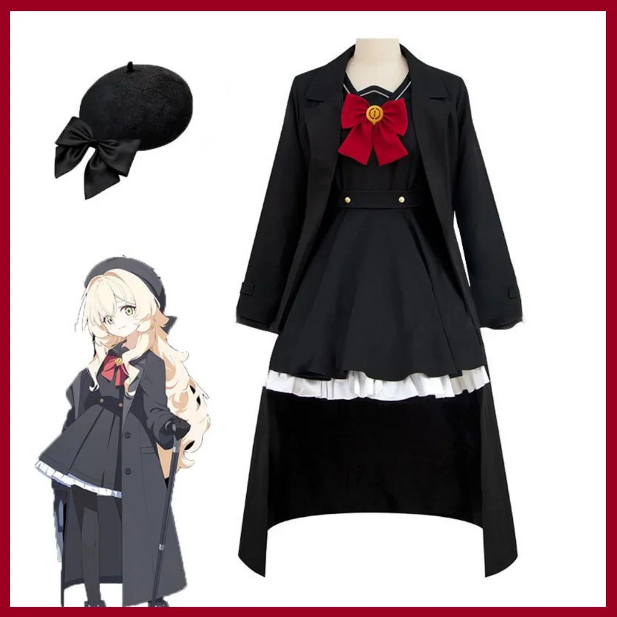 Anime Game Blue Archive Smiling Professor Cosplay Costume Wig Black JK Uniform Coat Skirt Shoes Woman Lovely Kawaii Party Suit