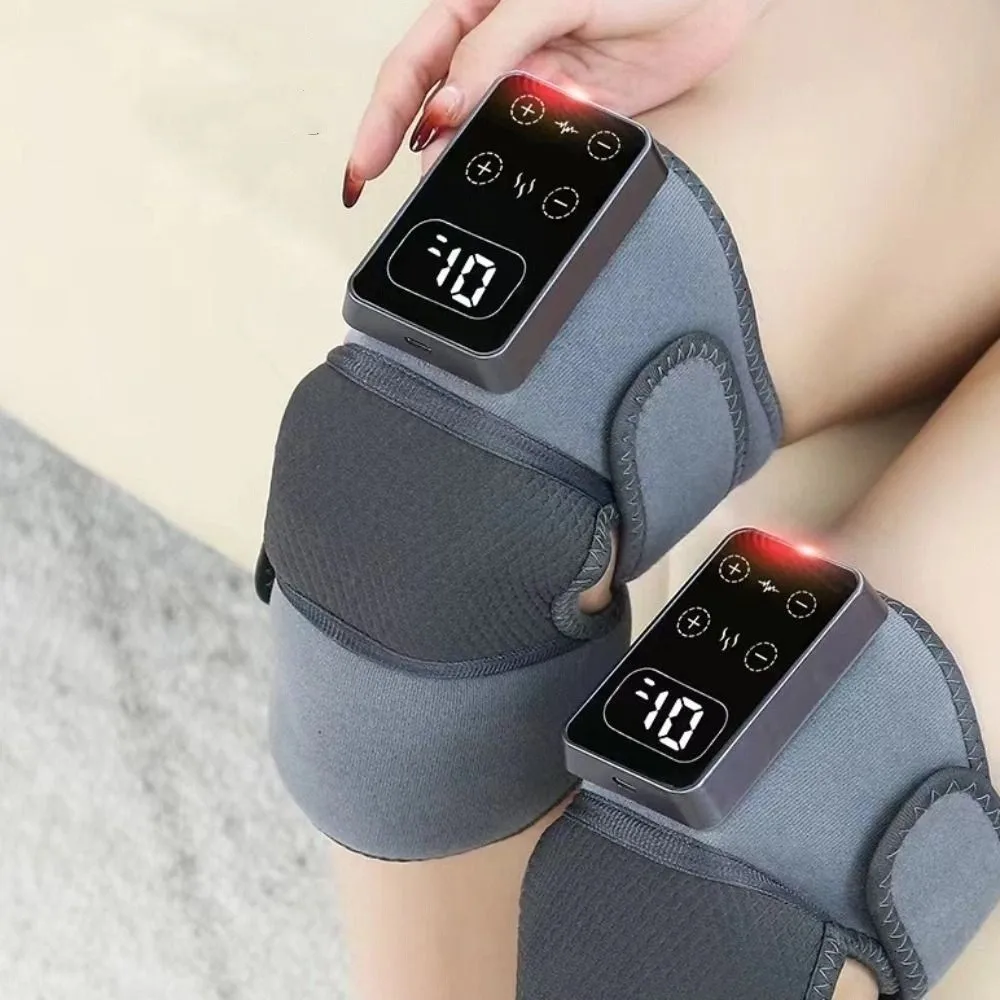 Masajeador de rodilla eléctrico 3 en 1, rodillera recargable y transpirable, soporte para codo, masajeador de calefacción de articulaciones con temperatura ajustable para el hogar