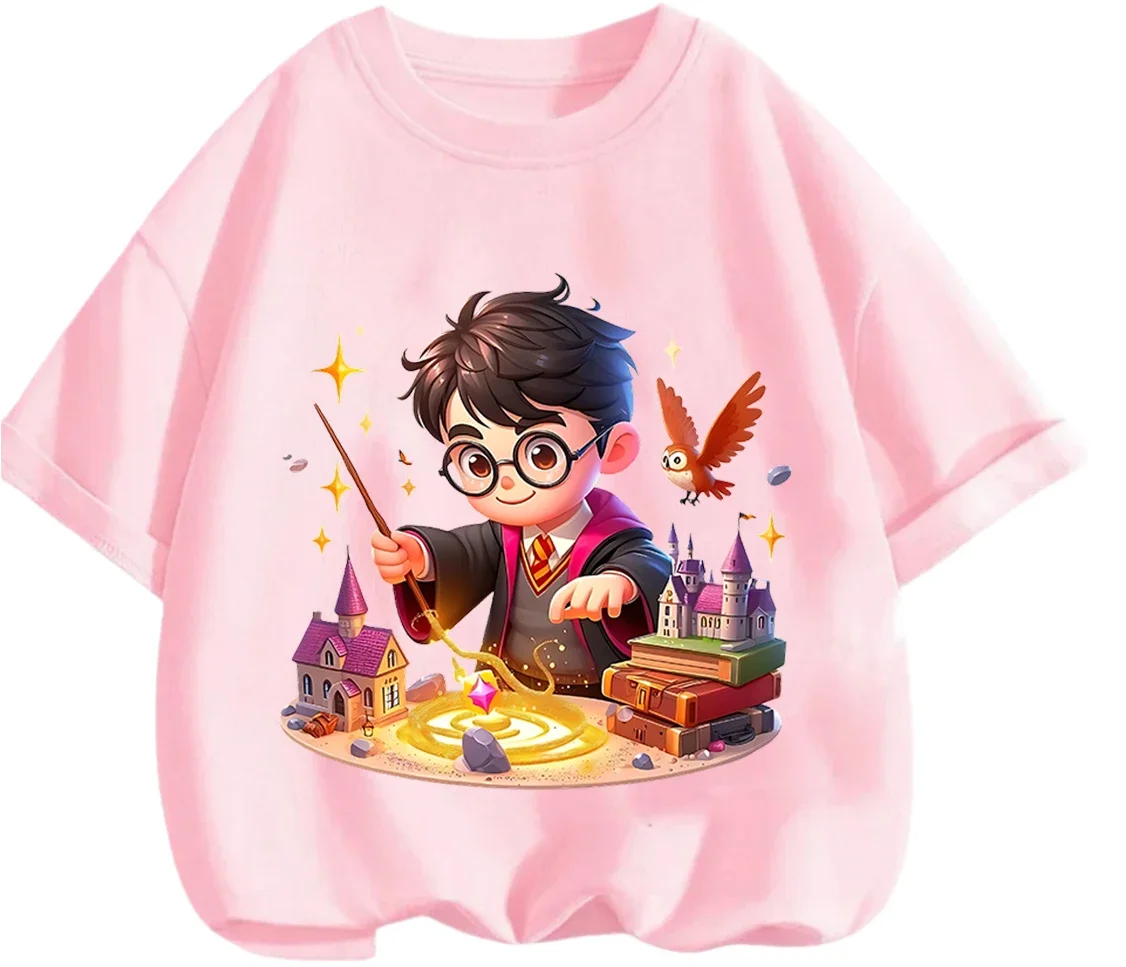 Popular Movie Ip Harry Potter T Shirt Summer Casual Street Style Short Sleeve Clothes For Little Kids view 6