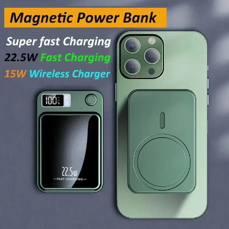 

20000mAh Capacity Power Bank Magnetic Wireless 22.5W Ultra Super Fast Charging Magnetic Power Bank for Iphone15 Samsung Xiaomi