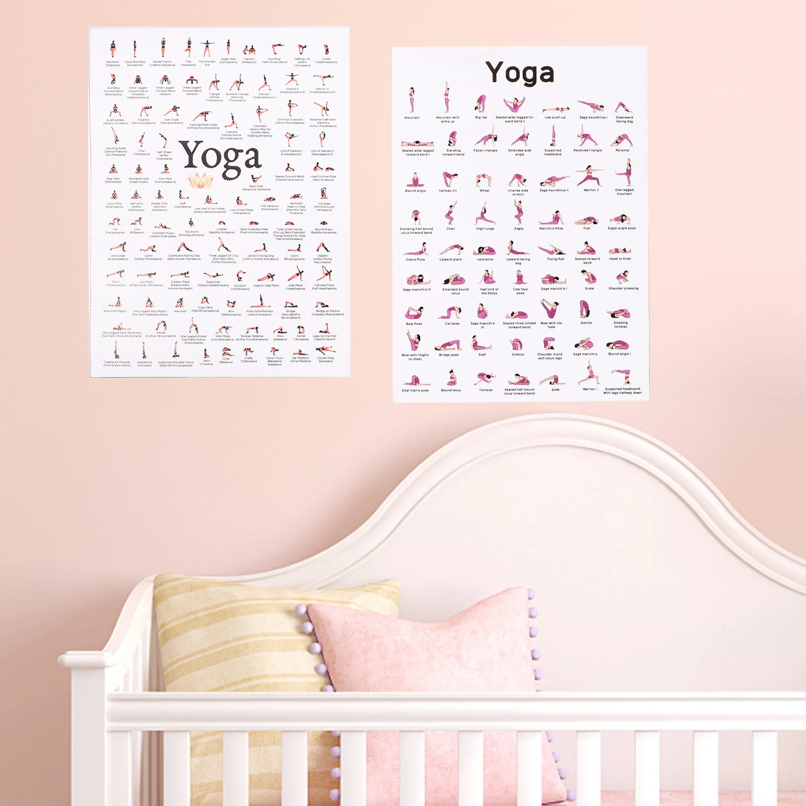 Poses Yoga Poster Retro Decor Household Picture Chakra Canvas Workout Journal for Women